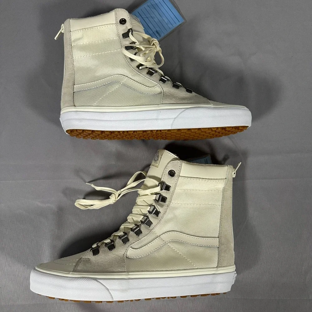 Vans A Super SK8-Hi Zip MTE Womens 8.5 Mens 7 Marshmallow Rare Sample Sneakers